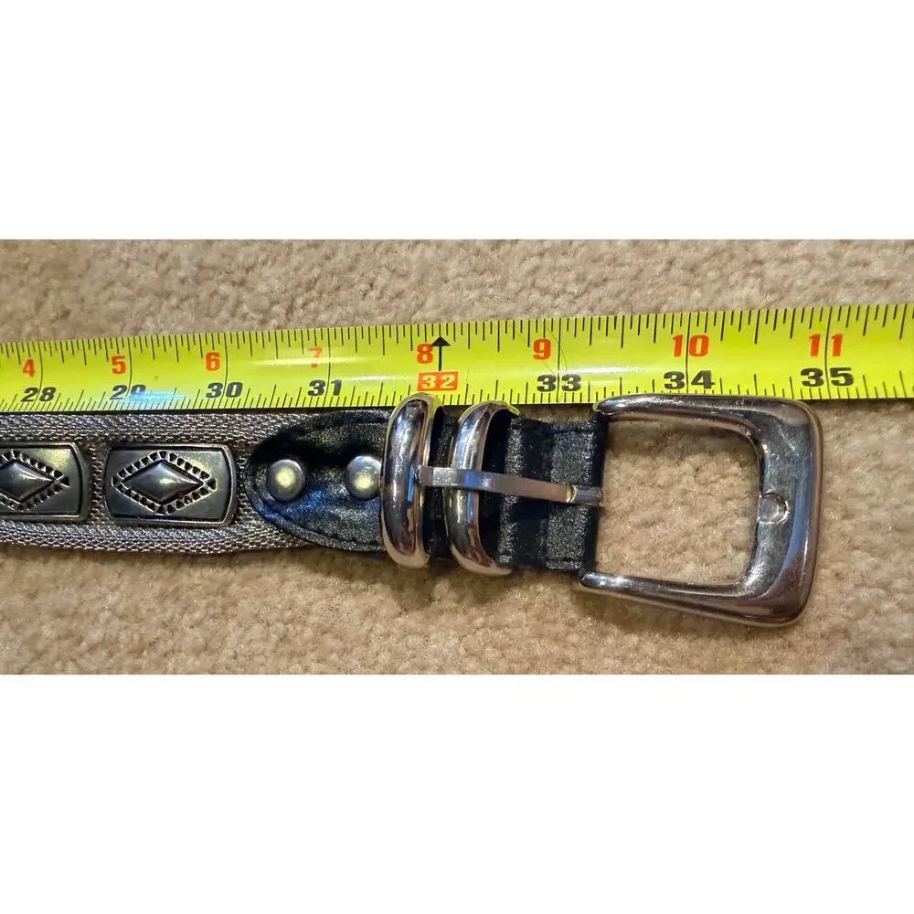 Southwestern Diamond Studded Womens Silver Mesh Concho Belt Size S/M Boho Y2K